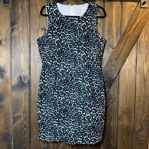 J Crew Leopard Animal Print Sleeveless Sheath Dress